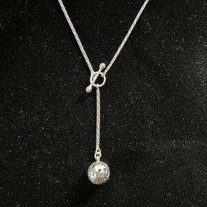 Silpada Simple Delight Filigree Ball Pendant Toggle Necklace, Retired